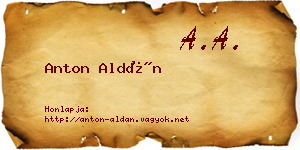 Anton Aldán névjegykártya